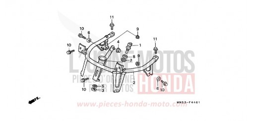 SOUTIEN DE CAPOT (GL1500L/AM/SEM) GL1500L de 1990